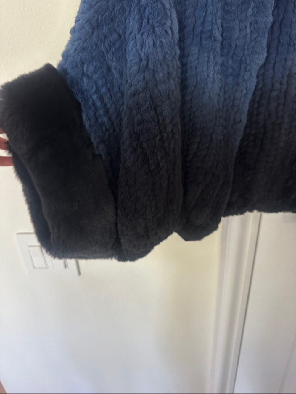 Belle Fare Navy Faux Fur Jacket - Women - Picture 4 of 11